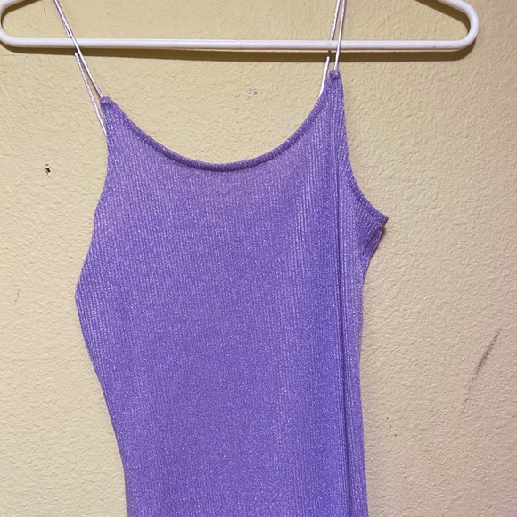 Topshop Lilac Sparkly Bodycon Dress - Picture 2 of 3